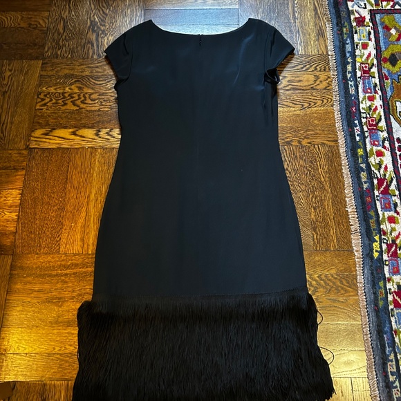 Black Marchesa Fringed Dress - Picture 3 of 3